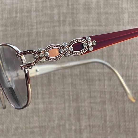 Sophia Loren by Zyloware Ladies Eyeglasses Gold/Red Tone Crystal Accent Glasses - Picture 5 of 12